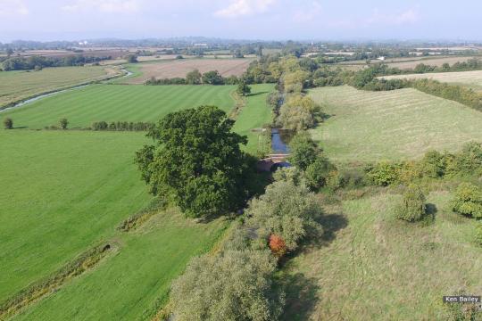 Occupation Bridge & Oil Pipeline at Whitminster.  View towards Saul.