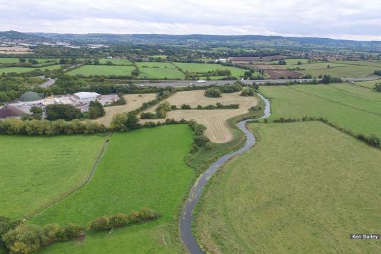 River Frome appraching M5.  New canal line will be to the left