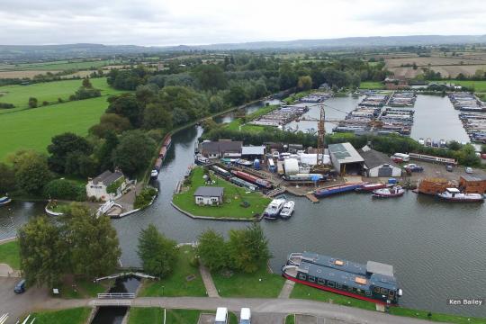 Saul Junction & Marina.  Stroudwater Naviagtion to left of Marina