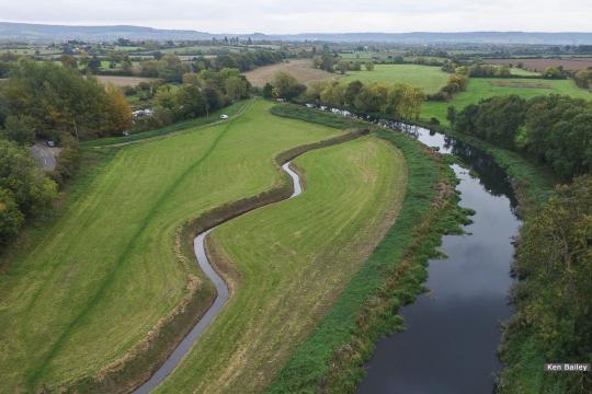 View from above Walk Bridge looking towards Whitminster Lock / M5