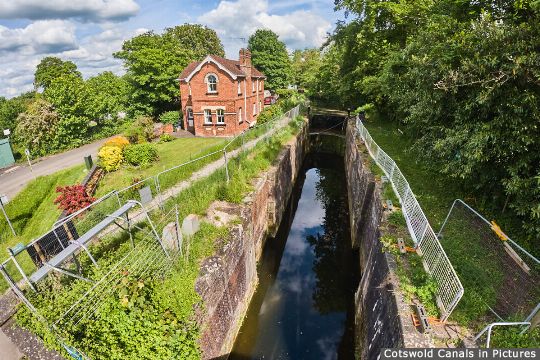 Pike Lock, Eastington being restored as part of Phase 1B