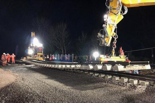 Replacing the track. (Courtesy Network Rail)
